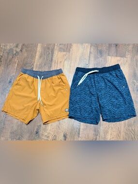 Vuori Men's Kore Short Lot of 2 Size M - Burnt Orange & Blue Graphic